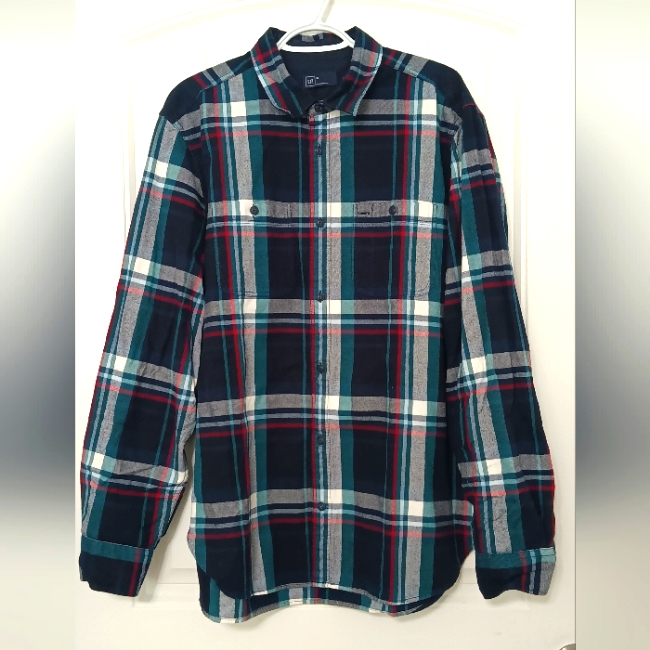 Gap Men's Button Down Long Sleeve Polo Shirt Size Xl Regular